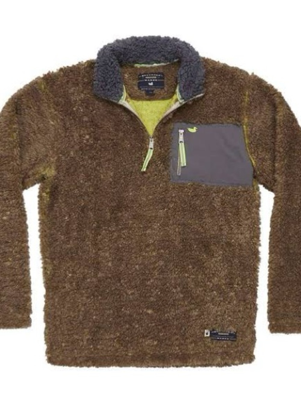 Southern Marsh Brown Sherpa Half-Zip Pullover with Contrast Chest Pocket
